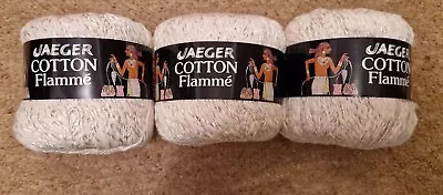 Vintage Jaeger Cotton Flamme White Yarn Balls - 3x50g • £8