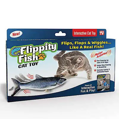 Flippity Fish Deluxe Motion Activated Interactive Cat Toy • $11.99