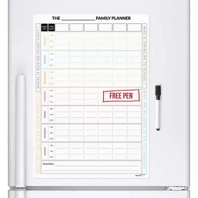 £7.99 • Buy Magnetic Fridge FAMILY PLANNER Chore Rota Board Weekly Drywipe A3 Task Chart Pen