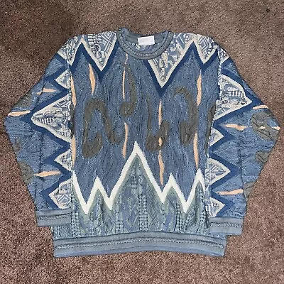 VINTAGE Coogi Sweater Mens L  Blue White Australia • $249.99