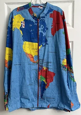 VTG GYPSY SPORT THE WORLD MAP FULL ZIP JACKET MADE USA.*Writing On Tag* Size XL • $99.99