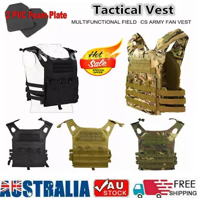 Tactical Vest CrossFit Plate Carrier Weight Fast Releas Adjustable MOLLE Vest • $42.90