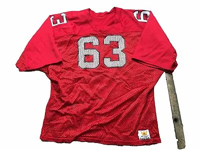Vintage Mac Gregor Sand Knit Jersey Size XL High School - 63 - Made In USA - Red • $25.99