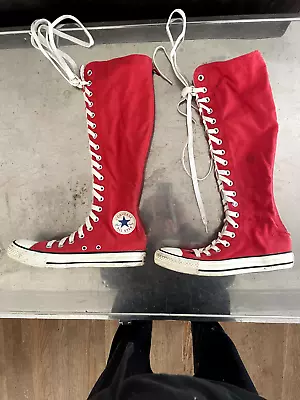 Converse Knee High Chuck Taylor All Star Red Sneakers Womens 7 Eur 37.5 Vintage • $50