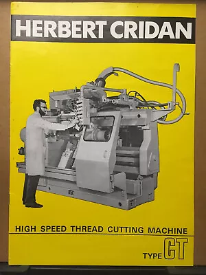 Vtg Herbert Cridan Catalog Cri-Dan CT Cutting Machine Tool Lathe 1970s? • $16.98