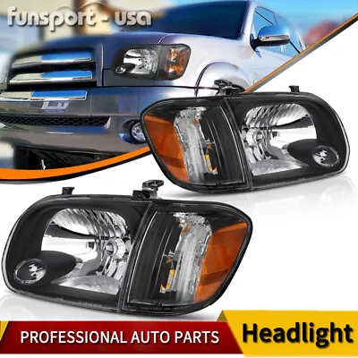 Headlights For 2005-2006 Toyota Tundra 05 06 07 Sequoia Headlamps+Corner Lamps • $81.99