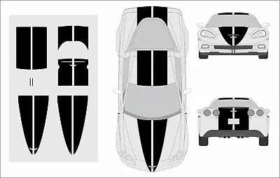 Dual 15  Racing Stripes Self Healing Vinyl Fits Chevy Corvette C6 ZR1 2005 To 13 • $103.95