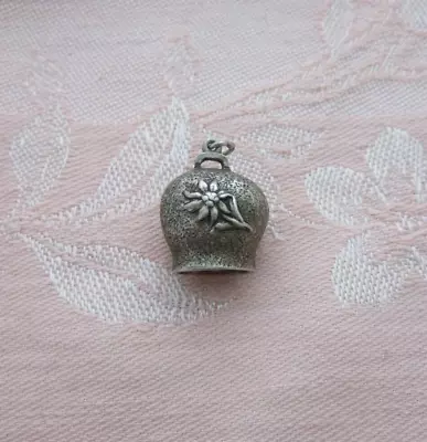 Vintage EDELWEISS BELL MOVABLE CLAPPER 835 Silver Charm • $24.99