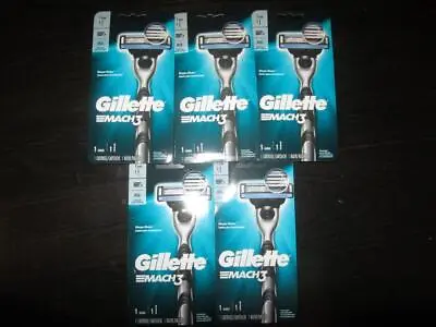 X5 Gillette Mach3 Mach 3 Razor Handle With 1 Cartridge Each Lot NEW FREE SHIP • $29.99