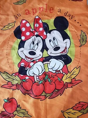 Mickey Minnie Mouse Garden Flag Fall Leaves Orange Apple A Day Disney  • $12.99