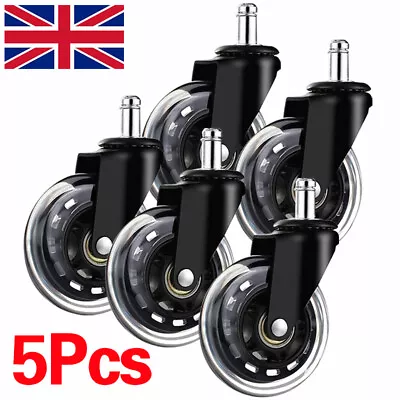 5pcs 3  Home Office Chair Wheels Rotatable Casters Replacement Universal Wheel • £11.85