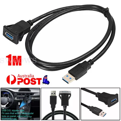 $12.84 • Buy 1M Car Dash Board Flush Mount USB 3.0 Male To Female Extension Panel Cable