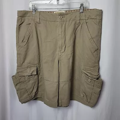 Size 40 - NO BOUNDARIES Brown Cargo Shorts - Lots Of Pockets 100% Cotton • $14.99