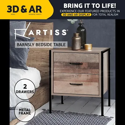 Artiss Bedside Table Drawers Side End Table Storage Cabinet Nightstand BARNLY • $87.95