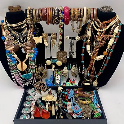 World Traveler Costume Jewelry Lot Vintage Modern Culture Inspired 91pc Bulk Lot • $41