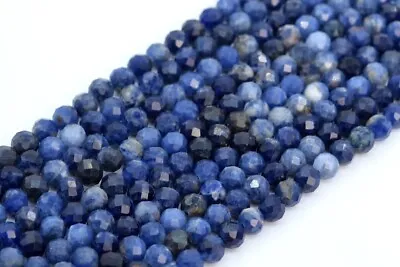 Natural Blue Sodalite Beads Grade AAA Faceted Round Gemstone Loose Beads 3/4/5MM • $4.79