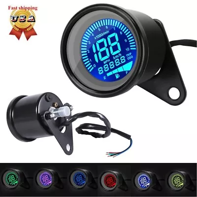 LCD Digital Universal Motorcycle Odometer Speedometer Tachometer 0-160km/h Gauge • $32.99