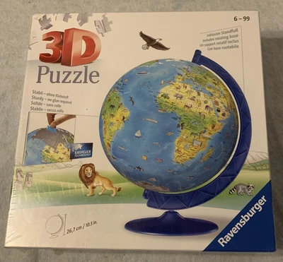 $7.99 • Buy New Sealed Ravensburger 3D Earth World Globe Puzzle W/Rotating Base - 187 Pieces