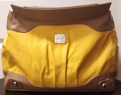 EUC - MICHE - Prima Bag Shell -  Amery  Yellow & Tan Faux Leather - Retired • $14.95