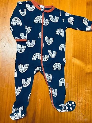 BABY SZ 0 6-12m COVERALL SLEEPSUIT ZIPPY RAINBOWS EUC • $7.99