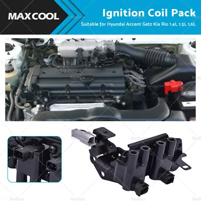 Ignition Coil Pack Suitable For Hyundai Accent Getz Kia RIO 1.4L 1.5L 1.6L G4EC • $45.98