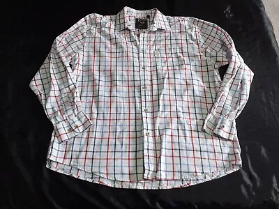 *RYDALE* Gents White Red Blue Check Long Sleeved Shirt 2xl Ebberston Country  • £5.99