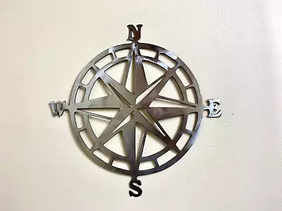 Compass Metal Wall Art Nautical North South East West Navigation • £42.99