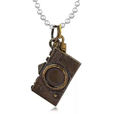 Vintage Trendy Necklaces Pendant Classic Bronze 3D Camera Jewelry For Men Women • $15.12