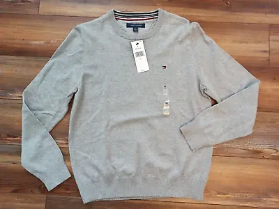 Tommy Hilfiger Men's Pull Over Sweater 100% Cotton Grey Medium New • $34.99