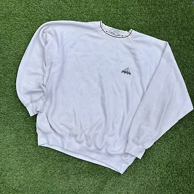 Adidas Golf Vintage Sweater Men’s Medium Oversized Y2K Retro Jumper White 90s  • £11.95