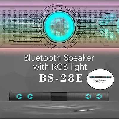 BS-28E TV Sound Bar With 4 Speakers Bluetooth 5.0 Mini 3D Stereo Surround • £40.55