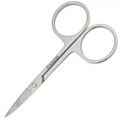 Stainless Steel Finger Toe Nail Scissors Straight Manicure Pedi Cuticle 9cm Long • £2.74