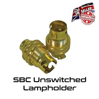 £3.95 • Buy Brass Lamp Holder UN Switched - Small Bayonet SBC - 1/2   Bulb Holder *UK Stock*