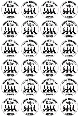 24 X The Beatles Edible Cupcake Toppers Rice Wafer Paper Personalised Cake • $10.95