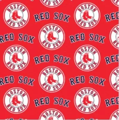 Boston Red Sox Fabric By The 1/2 Yard 18 X 58 Wide Cotton MLB • $6