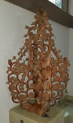 Heron Martinez Mendoza Tree Of Life Mexican Folk Art Pottery Candelabra ~ 51  H • $8000