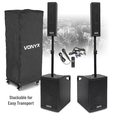 VX1050 Active PA Speaker System With Mounts & Mic Bluetooth Loud Mobile DJ Set • £549