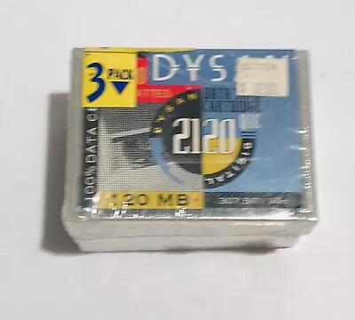 Lot Of 3 Dysan 2120 QIC Data Tape Cartridge 120MB QIC-80 Formatted New Sealed • $12.90