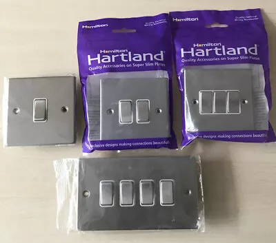 Hamilton Hartland Switches Satin Steel / White • £3.80