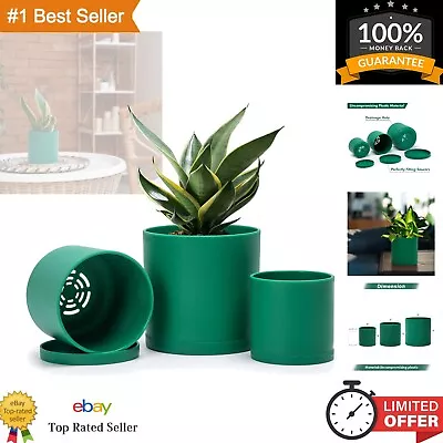 4 Inch 5 Inch 6 Inch Set Of 3 Plastic Planter Pots For Plants With Drainage ... • $25.99