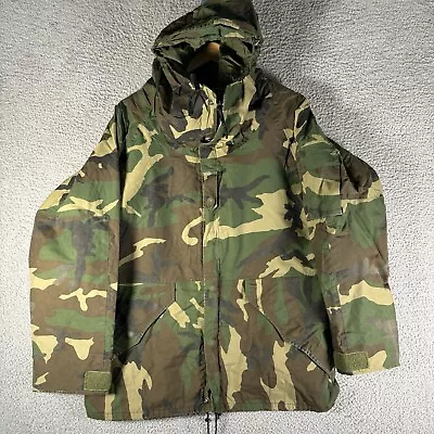 US Military Parka Jacket Cold GORE TEX Hooded Camouflage VTG Outdoor  Mens M • $59.99