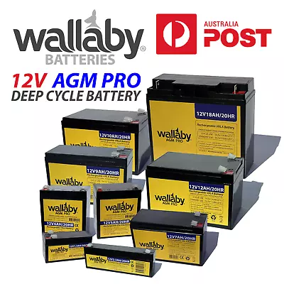 Wallaby AGM PRO 12V 2.3 4 7 9 10 Ah AGM Battery SLA Deep Cycle • $27.95