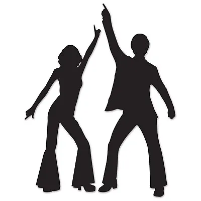70s 80s Party Disco Silhouttes Dancers Fever Boogie Wall Props Decoration • £10.99
