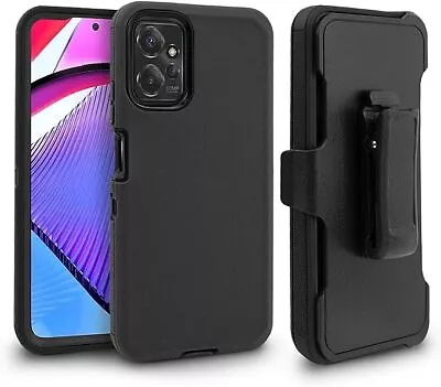 For Motorola Moto G 5G 2024 Play Heavy Duty Shockproof Stand Case With Belt Clip • $11.99