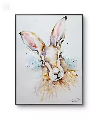 All New Large Original Watercolour Painting Of A Hare Signed By Elle Smith Art • $96.22