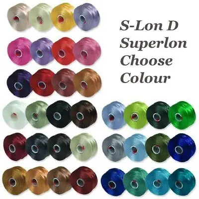 Superlon S-Lon Beading Thread Cord Size D Tex 45 0.11mm Choose From 36 Colours • £1.99