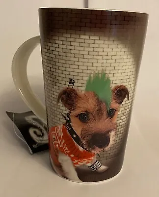 'Punk Dog’ Cute Jack Russell Terrier Dog Ceramic Latte Mug New With Gift Tag • £7.50