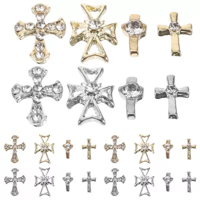  80 Pcs Manicure Nail Decoration Jewelry Cross Art Decorate Vintage Retro Gems • $12.49