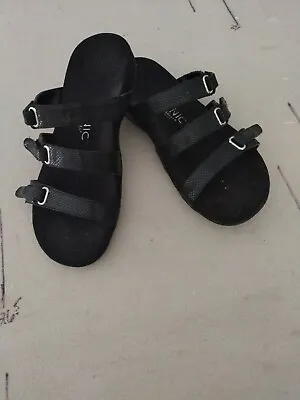 £21.63 • Buy Vionic Women's Aubrey Black Snakeskin Print Slide Sandals Shoes Size 8 Orthaheel