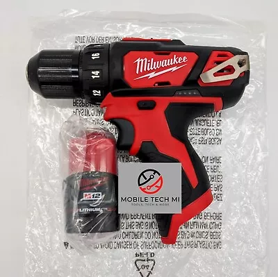 NEW Milwaukee M12 2407-20 3/8  Drill Driver 12V 2 Speed W/ 2.0 Ah Battery • $59.98